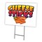 Signmission Cheese Sticks Yard Sign & Stake outdoor plastic coroplast window, C-2436 Cheese Sticks C-2436 Cheese Sticks - alternate 1